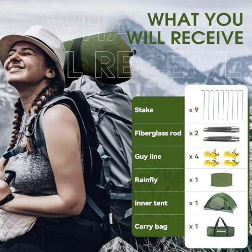 JAICOM 1-4 Person Camping Tent - Lightweight Backpacking Tent, Easy Set Up