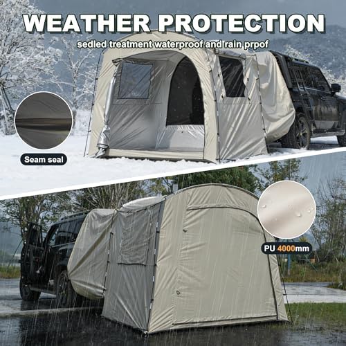 Economical Car Camping Tent - Easy Setup 210D Ripstop, Spacious Universal Fit for Overnight Outdoor Trips