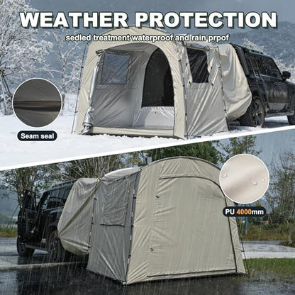 Economical Car Camping Tent - Easy Setup 210D Ripstop, Spacious Universal Fit for Overnight Outdoor Trips