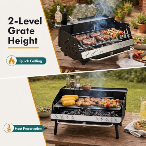 Giantex Portable Charcoal Grill with Detachable Legs, Compact BBQ Grill