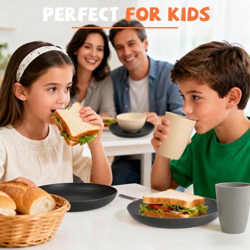 Wheat Straw Dinnerware Sets 20 PCS - Unbreakable Plates and Bowls Set