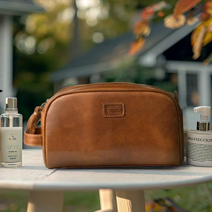 LEATHER VILLAGE Premium Leather Toiletry Travel Pouch - Image 6