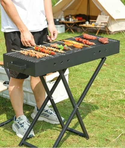 Portable Outdoor Charcoal Grill, 23.6" Camping Barbecue BBQ Grill