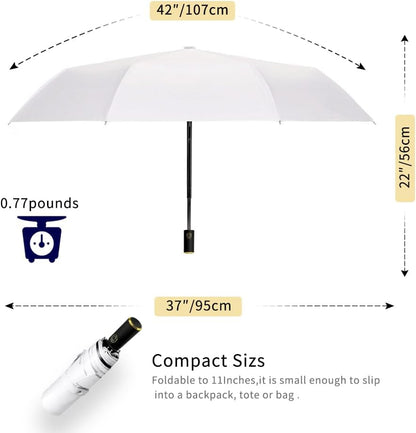 Cuby UV Sun Umbrella Compact Folding Umbrella lightweight Portable Manual Travel Umbrella for Rainproof & 99% UV Protection with Black Anti-UV Coating