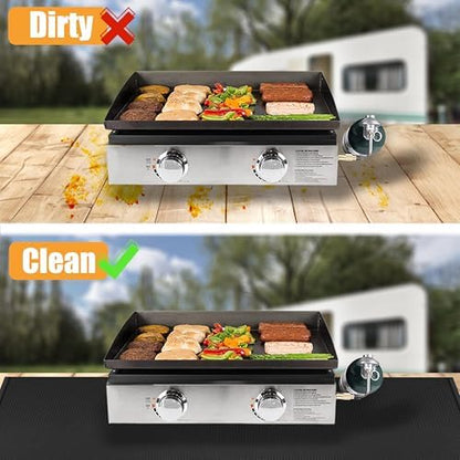Heat Resistant Mats for Countertop fits Tabletop Grill, 48x36x0.04in, Black