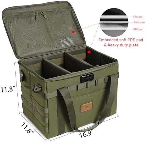 Tactical Camping Storage Bag Utility Tote Bag Camp Kitchen & Trunk Organizer with Combination Lock and Shoulder Strap