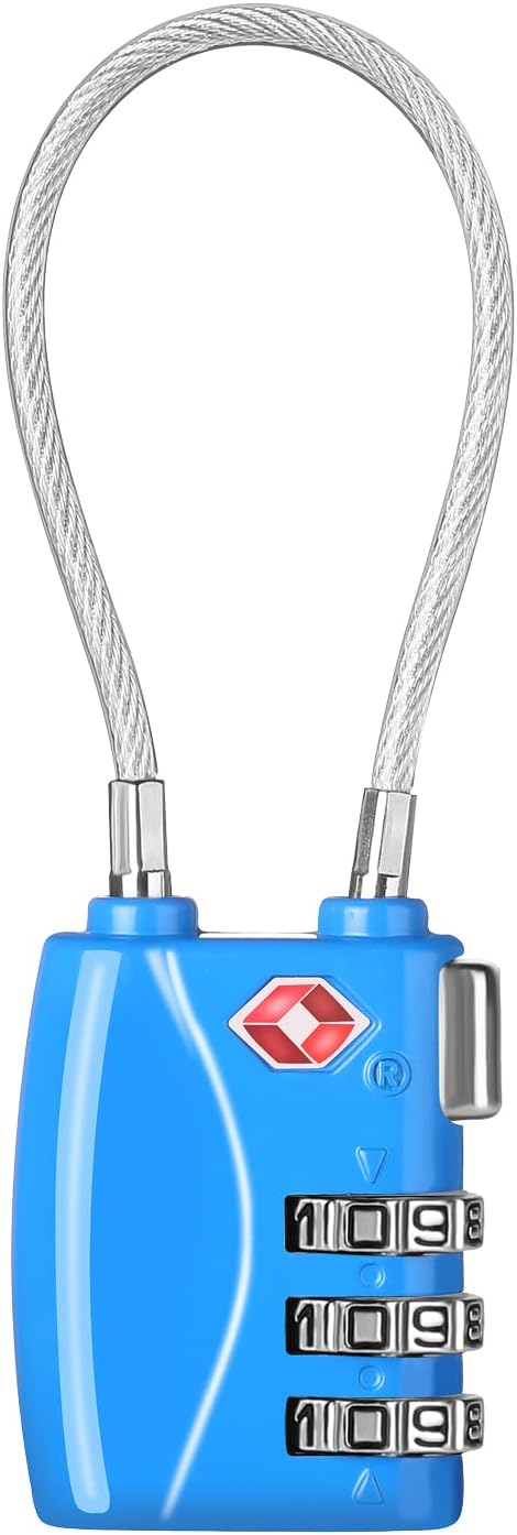 ZHEGE TSA Wire Lock for Travel, Luggage, Suitcase, Baggage, Backpack, Pistol Case (Blue)