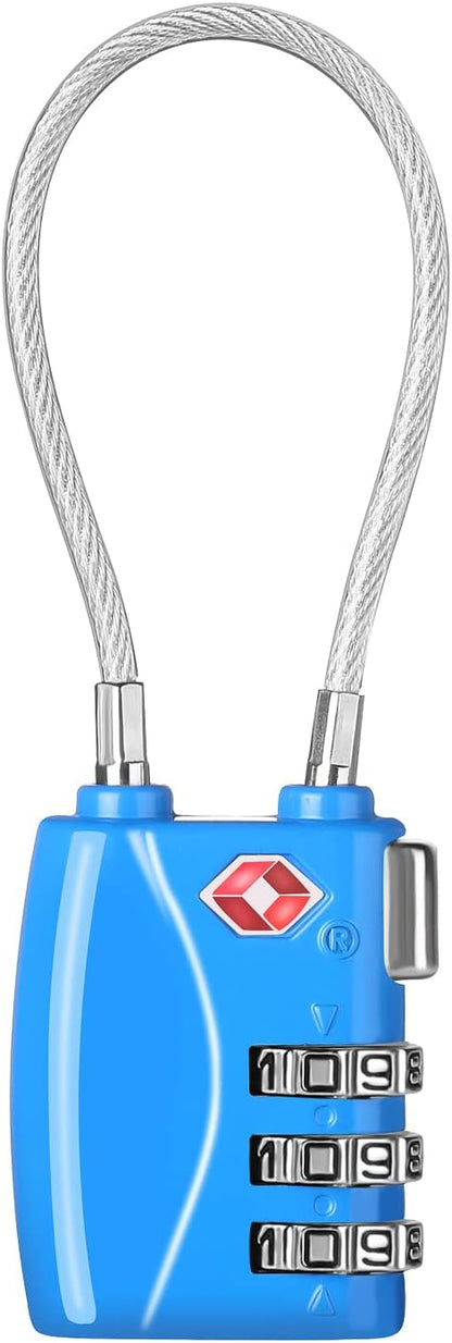 ZHEGE TSA Wire Lock for Travel, Luggage, Suitcase, Baggage, Backpack, Pistol Case (Blue)
