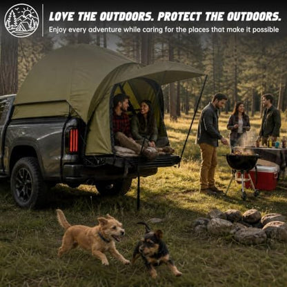 Pickup Truck Tent with Awning Shade & Rainfly for Water Protection