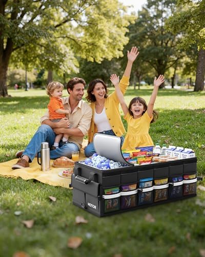 HOTOR Trunk Organizer - Car Organizers for SUV with Removable Cooler Bag