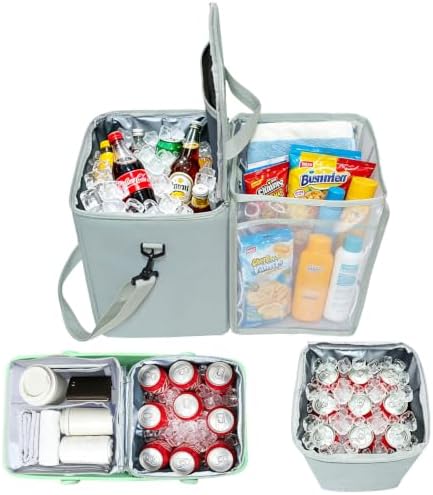 2-in-1 Accessories for XL Large Bogg Bag - Cooler and Organizer Insert, Portable PEVA Cooler Bag, Ice Chest with Handle and Strap, Lightweight Mesh Inserts Bogg Bag Organizer only for XL