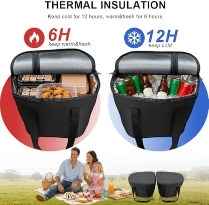 Frunk Cooler Organizer for Tesla Model Y 2020-2026, Insulated Waterproof Front Trunk Storage Bag with Hidden Pocket, 2-Pack Black