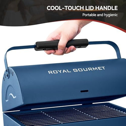 Royal Gourmet CC1015B Portable Charcoal Grill, Lid Latch Buckle, Lid Handle