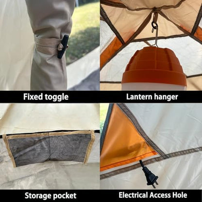 unp 6 Person 4 Season Dome Tent, Easy to Set Up for Camping & Hiking, Lightweight & Portable, Green