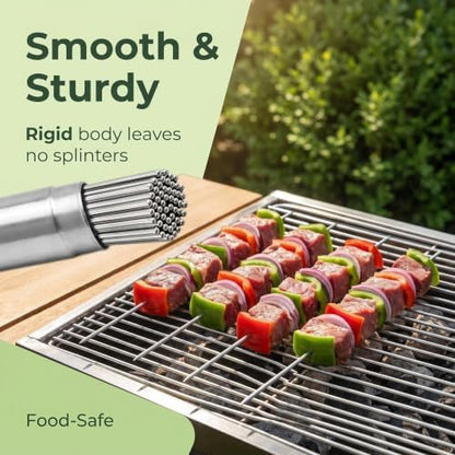 Kabob Skewers,13.5 Inch 304 Stainless Steel Round Sticks,30 Pack