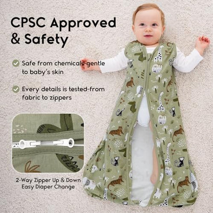 Yoofoss Baby Sleep Sack 6-12 Months 0.5 Tog Wearable Blanket for Baby, 3 Pack 100% Organic Cotton Infant Toddler Sleeping Sack 2-Way Zipper Lightweight Sleep Sack