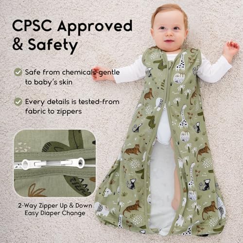 Yoofoss Baby Sleep Sack 18-24 Month 0.5TOG 100% Organic Cotton 2-Way Zipper
