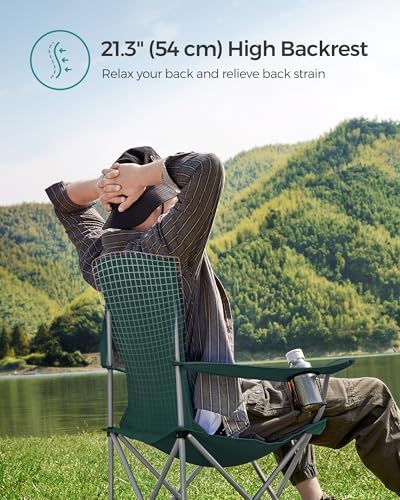 SONGMICS Set of 2 Folding Camping Chairs, Max. Load Capacity 330.7 lb