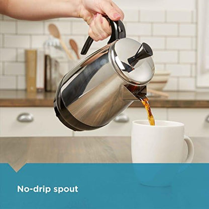 Farberware Electric Coffee Percolator, Stainless Steel Basket, Automatic Keep Warm, No-Drip Spout, 8 Cup