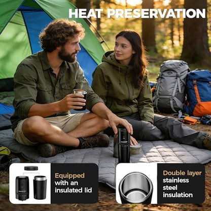 HAUSHOF Travel Coffee Maker,Coffee Grinder for Home,Camping