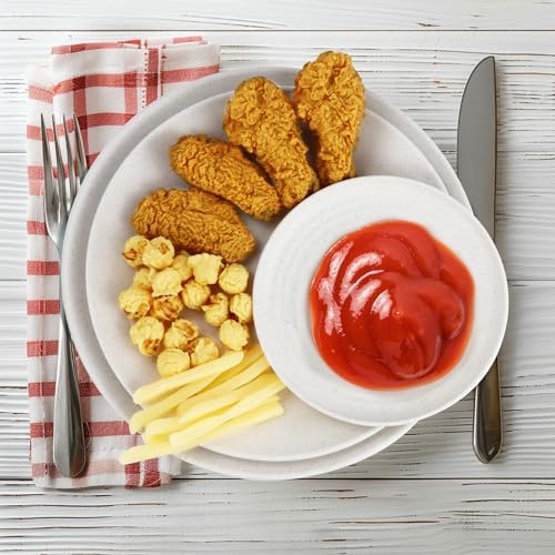 Wrova Wheat straw bowl and plate sets of 40 with cups for kids - Unbreakable plastic dinnerware sets service for 8 - Microwave and Dishwasher safe dish sets for kitchen and camping. White