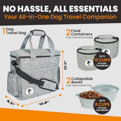 Dog Travel Bag for Supplies - Airline Approved Pet Backpack Organizer