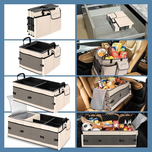 Trunk Organizer and Storage with Built-In Insulated Leak Proof Cooler Bag