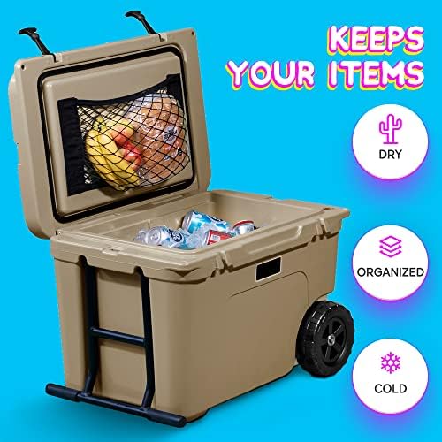 Cooler Net for Dry Storage and Organization - Compatible with YETI, RTIC, Ninja, Igloo, Coleman, Lifetime, Pelican Ice Chests - Works with Cooler Lights, Wheel Kits, RTIC Cooler Accessories, and More