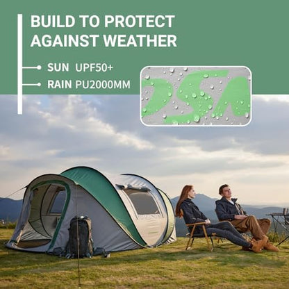 EchoSmile Instant Pop Up Camping Tent, 2/4/6 Person Easy Setup Tent