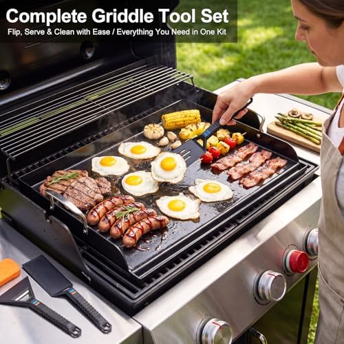 Pre-Seasoned Cast Iron Griddle, 25 x 16 in Flat Top Plate
