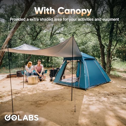 Golabs Pop Up Camping Tent for 2/3 Person, Quick Setup by Pre-Attached Pole
