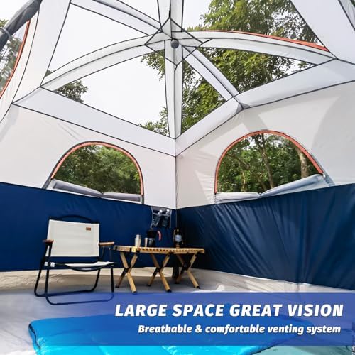 UNP 6 Person Tents for Camping Waterproof Family Cabin Tent with Rainfly