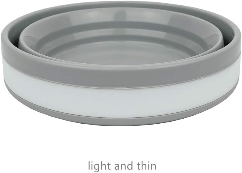 CARTINTS Silicone Collapsible Food Storage Containers with Lids Collapsible Containers Ideal for Travel and Camping, Hiking,32oz/950ml (Grey)