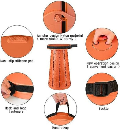 Portable & Lightweight Foldable Camping Chair for Adults, Heavy Duty Folding Stool with Adjustable Shoulder Strap, Perfect for Picnic, Beach, Backyard, and Sporting Events, Max Weight 400lbs