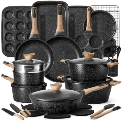 CAROTE 39pcs Nonstick Cookware Sets, Pots and Pans Set with Bakeware
