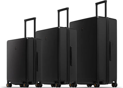 LEVEL8 Elegance Matte Luggage Set, 20 Inch Carry-on Luggage, 24&28 Large Suitcase Lightweight Hardside Suitcases with Wheels,Tsa Lock,3-Piece Set(20/24/28), Black
