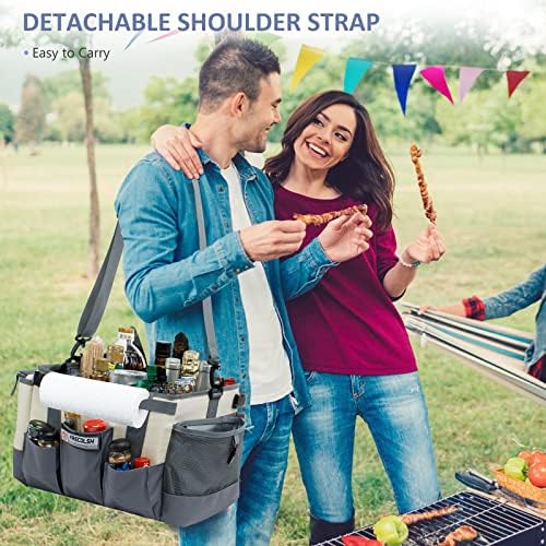 Large Grill Caddy, Tailgating Essentials Organizer for BBQ, Camping &Picnic