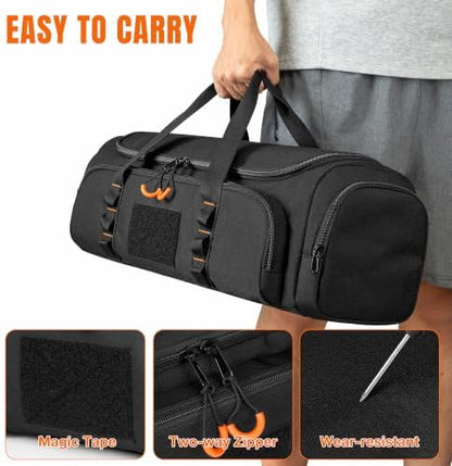 HODRANT Camp Grill Tool Storage Bag, Portable BBQ Utensil Case with Divider