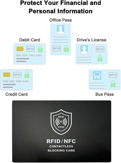 Technixx RFID Blocking Card, 3 Pack, Contactless NFC Jamming Credit & Debit Card ID, Protection for your wallet and passport, One Card Protects Entire Wallet