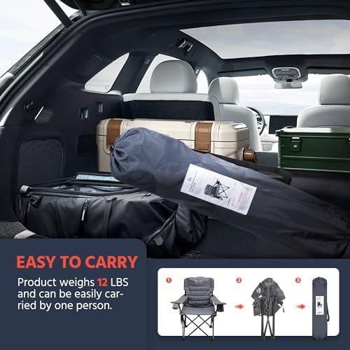 OUTSIDER Oversized Folding Camping Chair with Adjustable Lumbar Support 2pc