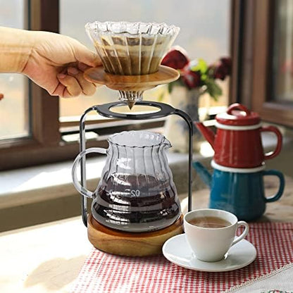 SOTECH Pour Over Coffee Maker Set with Dripper Stand Coffee Filters Paper Coffee Grinder Gift for Coffee Lovers