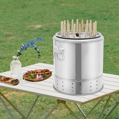 Portable Charcoal Grill, Medium-20 Skewers