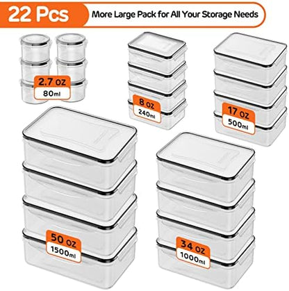 44 PCS Airtight Food Storage Container with Lid (22 Lids & 22 Containers)