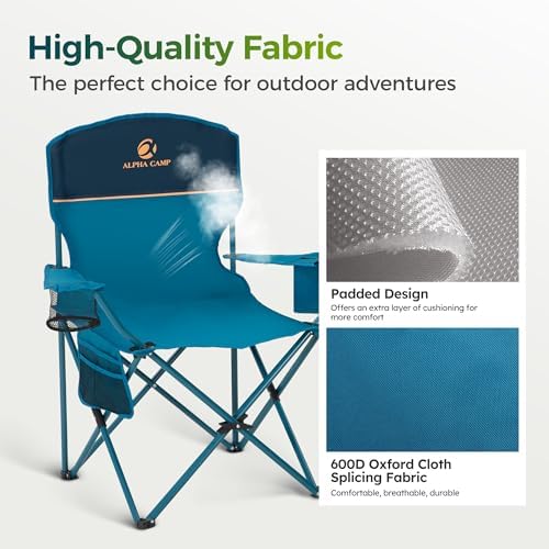 ALPHA CAMP Folding Camping Chair for Adults Lawn Chair for Camping Outdoor