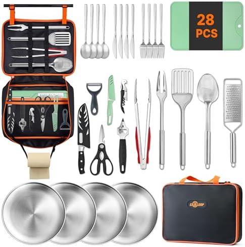 Gaialoop Camping Utensil Set, Camping Cooking Utensils & Kitchen Tools