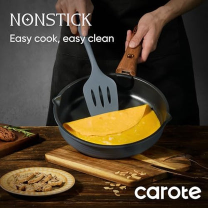 CAROTE 30pcs Titanium Cookware Set, Pots and Pans Set Detachable Handle