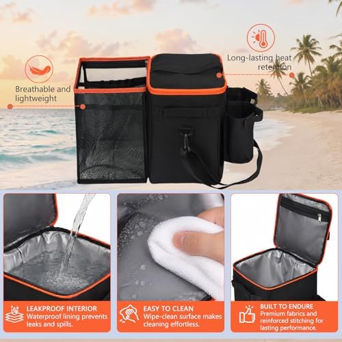2-in-1 Cooler Mesh Organizer Insert for XL Rubber Beach Totes