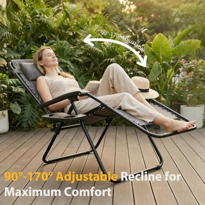 NEWBULIG Zero Gravity Chairs Set of 4, Folding Lounge Recliner Chair