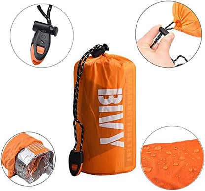 Life Emergency Shelter - 2 Person Tent - Emergency Blanket/Sleeping Bag/Raincoat 4PCS - Survival Tarp