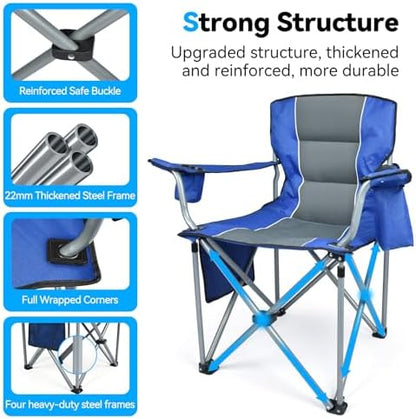 Outdoor Folding Camping Chairs 2 Pack Oversized Folding Chairs Heavy Duty